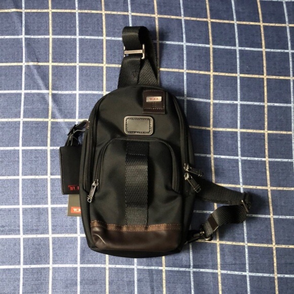 Tumi Black and Brown Belt Bag with Adjustable Straps